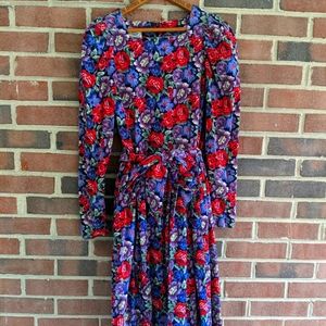Vintage corduroy floral dress